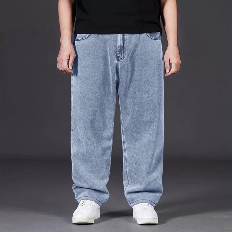 zfwon Mens Jeans Straight Wide Leg Jean Outside Hiking Walking