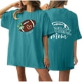 thumbnail image 1 of Tops Cortos para las Mujeres, Doble Cara Impreso Cuello Redondo Gota Hombro Camiseta, Top Estirable Casual, 1 of 5