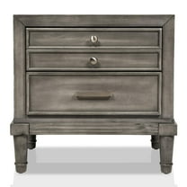 Furniture of America Cartagena Solid Wood 3-Drawer Nightstand in Gray