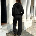 thumbnail image 6 of QTBIUQ Girls Two-Piece Fall Winter Set Bow-Printed Hooded Sweatshirt with Pocket and Elastic Waist Loose Pants Outfit Set, 6 of 6