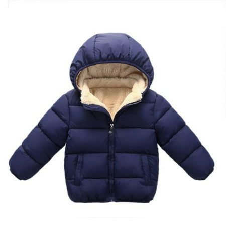 

Lovebay 1-6T Toddler Children Boy Girl Padded Puffer Jacket Fleece Lined Hooded Winter Coat