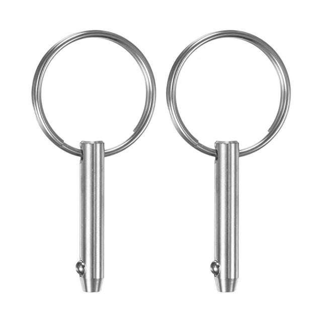 Uxcell 2-Pack Pasadores de Liberación Rápida, Acero Inoxidable 316, 6.3mm de Diámetro, 26mm de Longitud para Techo Bimini con Palanca de Caída y Resorte para Barco/Carpa