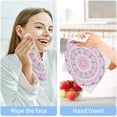 thumbnail image 5 of Coolnut 4 PCS Mandala Pink Green Washcloths, 12 X 12 Inches Cotton Wash Cloths, Highly Absorbent and Soft Face Towels for Bathroom,Gym,Hotel and Spa, 5 of 6