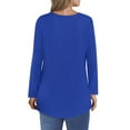 thumbnail image 5 of Fantaslook Womens Tops Dressy Casual Pleated Blouses V Neck Long Sleeve Shirts Fall Tunic Tops, 5 of 8