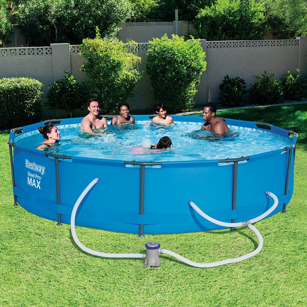 Bestway Steel Pro Max Swimming Pool Set with 330 GPH Filter Pump, 12' x