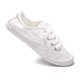 thumbnail image 4 of Zapatillas slip-on de lona para mujer BENEKER blancas, planas y cómodas, 4 of 7