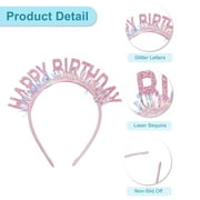 Vocoste Birthday Crown Birthday Headband Birthday Crown for Girls Woman Pink