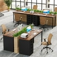 thumbnail image 3 of Tribesigns 47 inches Computer Desk with 5 Drawers, Modern Simple Laptop Desk Study Writing Table(1, Brown+Black), 3 of 5