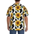 thumbnail image 7 of Goofa Cute Cow Print Sunflower B Printed Men's Casual Short-sleeved Shirt,Lightweight Breathable Button-down,Summer Casual men's top,Versatile Fashion shirt-4X-Large, 7 of 7