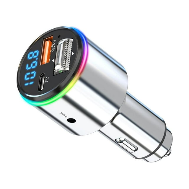 Scienceny Coche rápido con transmisor FM Bluetooth - Transmisión estable Cargadores de coche rápidos de carga súper rápida Paneles de instrumentos para automóviles