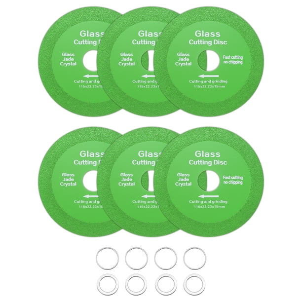 Disco de corte de vidrio Uxcell 6 Pack de 4.5 pulgadas para amoladora angular 7/8" Disco de corte de diamante Ultra-fino para molienda