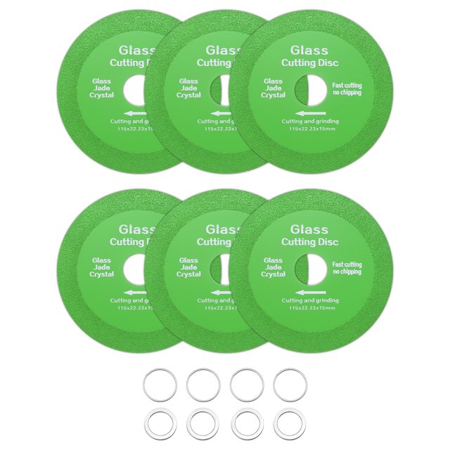 Disco de corte de vidrio Uxcell 6 Pack de 4.5 pulgadas para amoladora angular 7/8" Disco de corte de diamante Ultra-fino para molienda