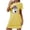 Yellow, variant on Tnhcen Family-Friendly Halloween Sleepwear Plus Size Funny Cartoon Print Short Dress Round Neck Short Sleeve Stretchy Polyester Spandex S-2XL for All Ages