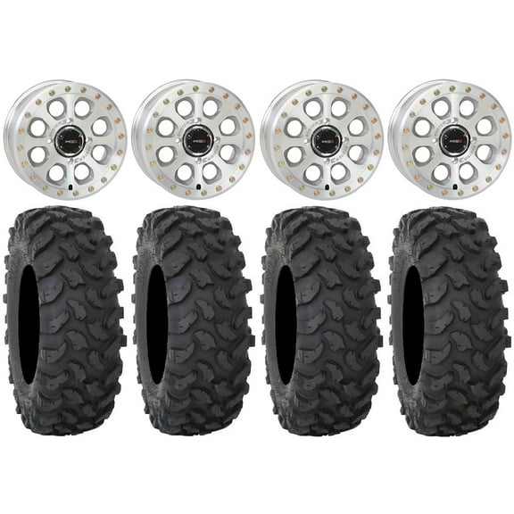 System 3 SB-7 15" Wheels Machined (5 2) 37" XTR370 Tires Can-Am Commander Maverick Renegade Outlander Defender