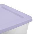 thumbnail image 6 of Sterilite, 12 Quart Clear Storage Bin, Snap-on Lid Storage Container, with Purple Lid, Set of 4, 6 of 6
