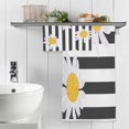 thumbnail image 4 of Coolnut Beautiful Striped Daisy Bath Towels with 1 Washcloth, 27"x54" + 12"x12"100% Cotton Bathroom Towels Set, Ultra Absorbent and Super Soft Bath Towel for Hotel, Home, 4 of 6