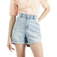 thumbnail image 2 of INC International Concepts Womens High Rise Raw Hem Denim Shorts Light Indigo 14, 2 of 3