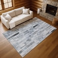 thumbnail image 7 of Addison Rugs Mayfield Premium Machine Washable Transitional Stripes Blue Rectangle Rug, 10' X 14' Machine Washable Transitional Stripes Blue Oversized Sherpa Throw Blanket, 7 of 7