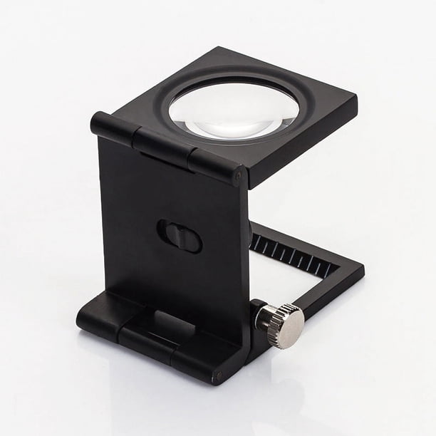 Lámpara LED para reparación de colecciones de joyas textiles, lupa portátil negra de dos piezas de 8 x 28 mm, lupa plegable de aleación de zinc con