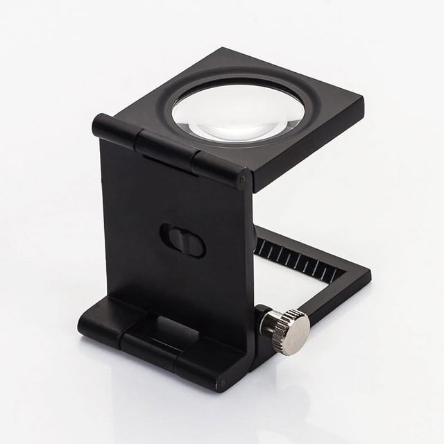 Lámpara LED para reparación de colecciones de joyas textiles, lupa portátil negra de dos piezas de 8 x 28 mm, lupa plegable de aleación de zinc con