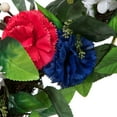 thumbnail image 4 of Vickerman 22" Artificial Mixed Floral Wreath With Red, White, And Blue Flowers and Berries, 4 of 6