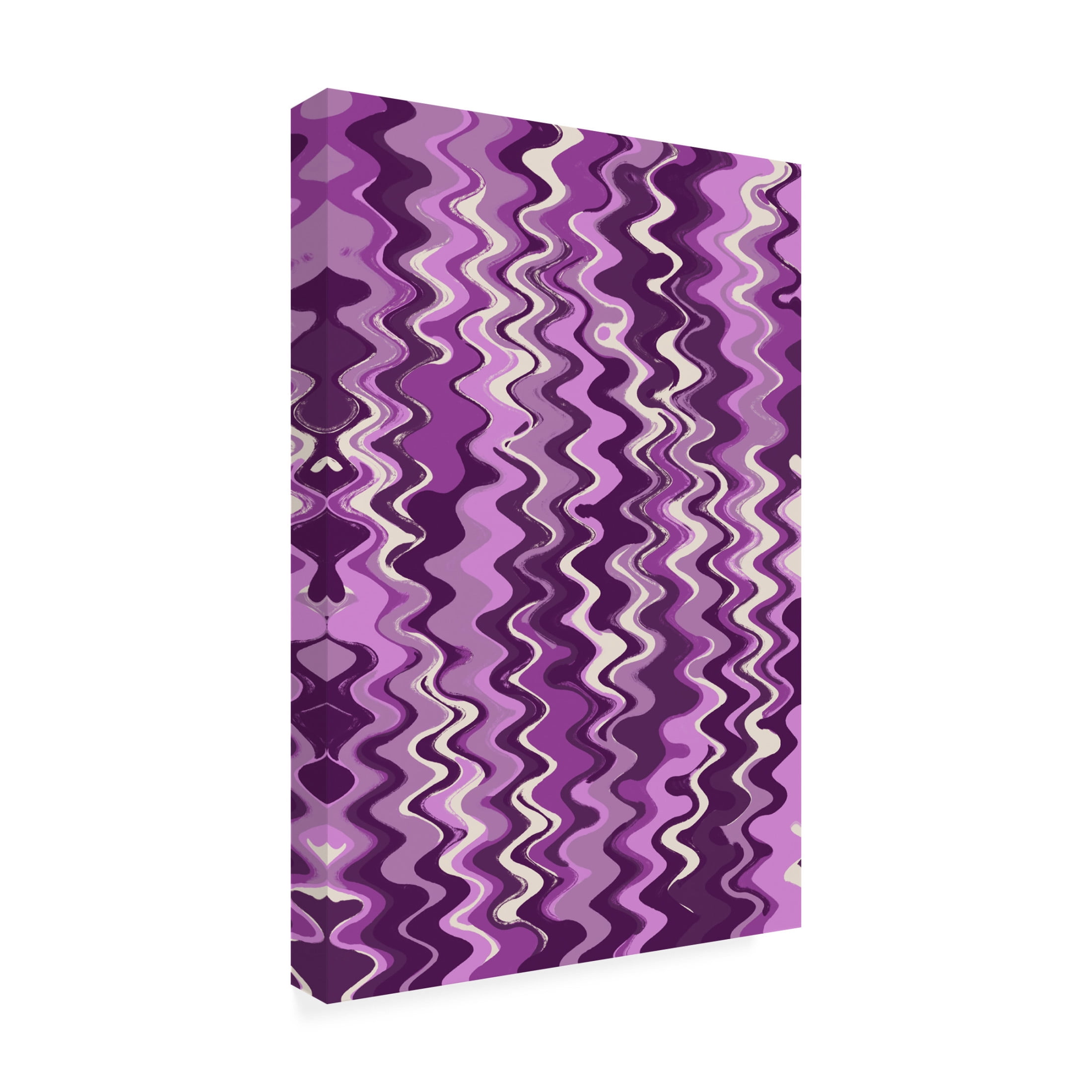 Canvas Wall Art - Treechild 'Purple Wavey Pattern' Wall Art for Living Room, Bedroom, or Office D?cor by Trademark Fine Art - 12 x 19 Inches