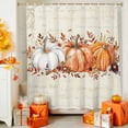 thumbnail image 4 of Shower Curtain 36"W x 78"L Thanksgiving Pumpkin Autumn Leaves Fabric Shower Curtains Set with Hooks Water Repellent Bathroom Curtains Machine Washable Bathroom Accessories, 4 of 6