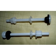 6 inch Toilet Seat Bolts, Made for Raised Toilet Seats, Two Hinge Bolts, Nylon Plastic, 6 Inch By 3/8 Inch Heavy Duty Bolts with Rubber Washers and Easy Screw Hex Nuts By NuFlush