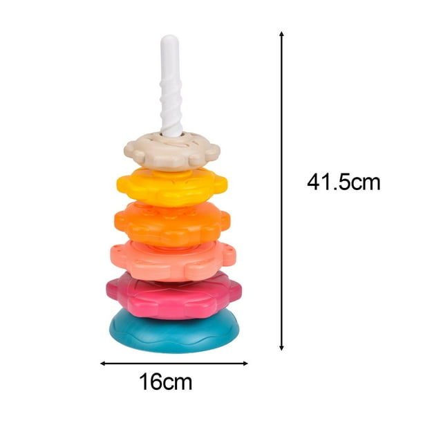 Juguetes apilables juguete sensorial arcoiris juguete para bebe arcoiris apilamiento Oys reconocimiento de forma de color para regalos de ninos Walmart en linea