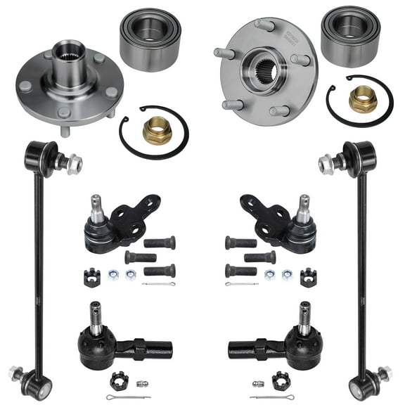 Detroit Axle - 8pc Front Wheel Bearing Hubs Kit for Toyota Camry Avalon Solara Lexus ES300 RX300 2 Wheel Hub Bearings 2 Lower Ball Joints 2 Sway Bars 2 Outer Tie Rods Replacement