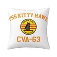 thumbnail image 1 of Funda de almohada súper suave con cremallera para dormitorio, sofá, sillón, USS Kitty Hawk (CV-63), fundas de almohada mullidas y acogedoras para todas las estaciones, almohada cuadrada, 1 of 8