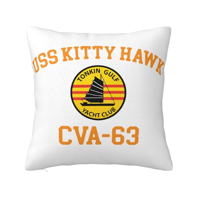 Funda de almohada súper suave con cremallera para dormitorio, sofá, sillón, USS Kitty Hawk (CV-63), fundas de almohada mullidas y acogedoras para todas las estaciones, almohada cuadrada