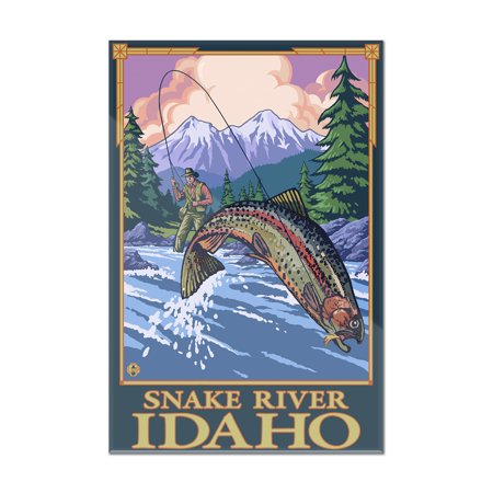 Snake River, Idaho -Fly Fishing Scene - Lantern Press Artwork (8x12 Acrylic Wall Art Gallery