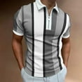 thumbnail image 2 of zuwimk Polo Shirts For Men,Men's Short Sleeve Zipper Casual Slim Fit Printed Golf Polo Shirt Tops, 2 of 5