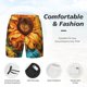 thumbnail image 3 of Fotbe Deep Yellow Colorful Sunflower Traje de Baño para Hombre – Shorts de Natación de Secado Rápido con Forro y Bolsillos-Small, 3 of 6