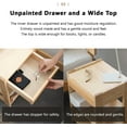 thumbnail image 6 of EMOOR Bed Side Table with Drawer Height-Adjustable Open Shelf Solid Finnish Pine Natural, Already Assembled Night Stand End Table Bedside Nightstand Bedroom Living Room, 6 of 7