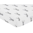 thumbnail image 3 of Sweet Jojo Designs Stag Grey and White Fitted Crib Sheet, 3 of 6