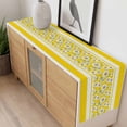 thumbnail image 4 of Yellow Daisy Table Runner - 108 Inch Long, Kitchen Dining Table Runner Dresser Scarves, Farmhouse Floral Yellow Striped Farmhouse Decor for Coffee Tables Wedding Party Banquet, 4 of 8