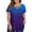 Blue, variant on TQWQT Womens Tops Plus Size 4x-5x Summer V Neck Criss Cross Shirts Gradient Print T-Shirt Short Sleeve Shirts Loose Fit Casual Tunic Tops Navy 4XL