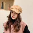 thumbnail image 6 of Cheers.US Beret Newsboy Hat Adjustable Women Cap Cabbie Beret Octagonal Cap Soft Woolen Beret for Women, 6 of 6