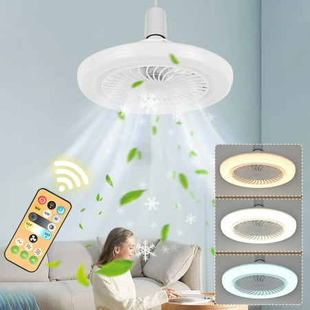 

SHEYAGN Universal Screw Fan Light Fan Chandelier Integrated Light Remote Control Kitchen Energy-Saving Room Led Home Bedroom Home Essentials on Clearance