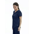 thumbnail image 3 of Grey's Anatomy Womens GRST013 Zoe Princess Seam Scrub Top-Indigo-L, 3 of 4