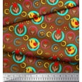 thumbnail image 2 of Soimoi Polyester Crepe Fabric Floral,Circle & Bird Artistic Printed Craft Fabric by The Yard 52 Inch Wide, 2 of 3
