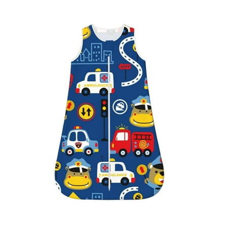 

Qokaie Animals Rescue Team Print Baby Sleep Sack Sleeveless Baby Sleeping Bag with 2-Way Zipper Sleep Sack for Toddler 12-18 Months-Medium