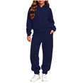thumbnail image 6 of VIPOIN Kids Full Zip Up Fleece Hoodie and Jogger Pants Set, Cozy Solid Color Tracksuit for Daily Wear, 6 of 7