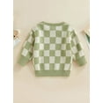 thumbnail image 4 of Gzhioc Toddler Girls Boys Spring Autumn Sweater Long Sleeve O Neck Checkerboard Print Knitwear,0-6 Years, 4 of 8