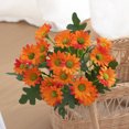 thumbnail image 3 of Flores artificiales 5 piezas Billuyoard crisantemo seda decoración naranja, 3 of 6