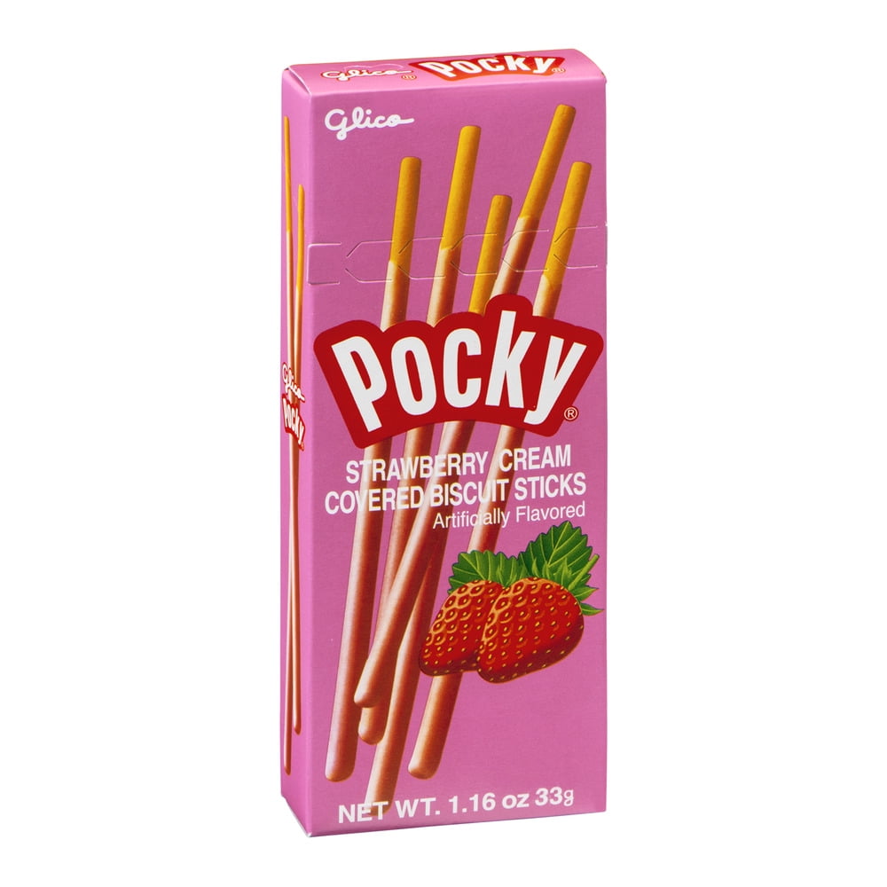 Gilco Pocky Strawberry Cream Covered Biscuit Sticks, 1.16 oz, Baked