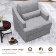thumbnail image 5 of MEISSALIVVE Swivel Accent Chair, Linen Fabric Armchair, Single Modern Chairs with Metal Base Soft Lumbar Pillow for Living Room Bedroom (Grey), 5 of 6