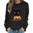thumbnail image 4 of Inverlee Halloween Sweatshirts Women Funny Pumpkin Ghost Graphic T-shirt Loose Fit Crewneck Sweatshirt Long Sleeve Dressy Casual Pullover Tops Halloween Clothes, 4 of 6